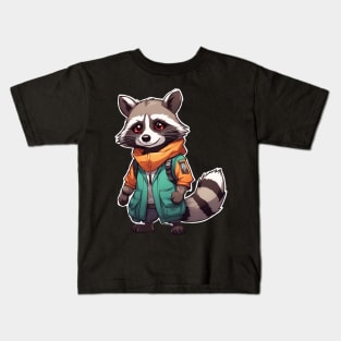 Raccoon Cartoon Kids T-Shirt